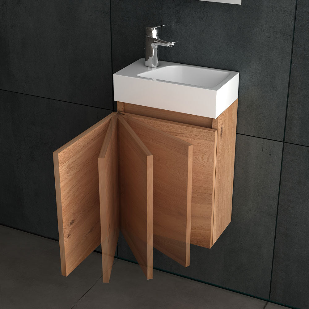 badmöbel set mit badspiegel: lugano-400 bamboo- alpenberger
